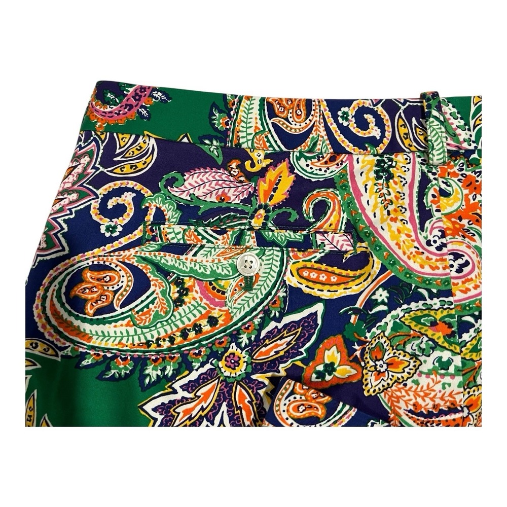 Ralph Lauren Sport Floral High Waist‎ Stretch Straight Leg Crop Pants Women's 36 - Picture 12 of 16